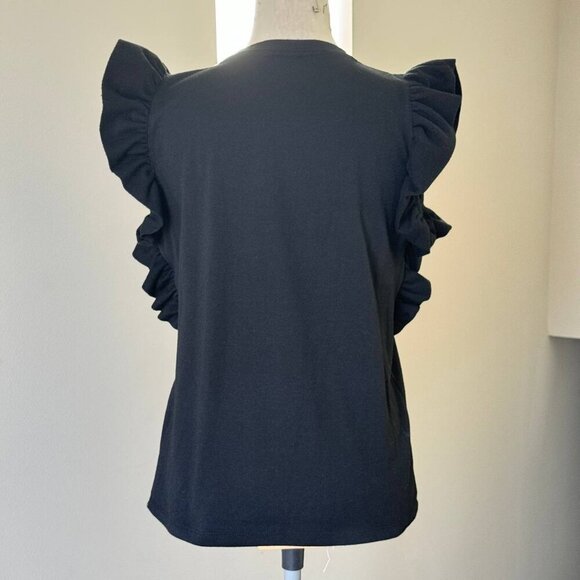 NWOT! DREW Black Oversized Top with Pocket Detail and Ruffles - Size XS - Picture 7 of 7